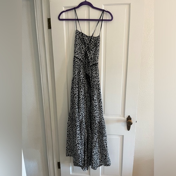 Kind Heart Black Floral Print Tiered Lace-Up Midi Dress - Picture 5 of 8